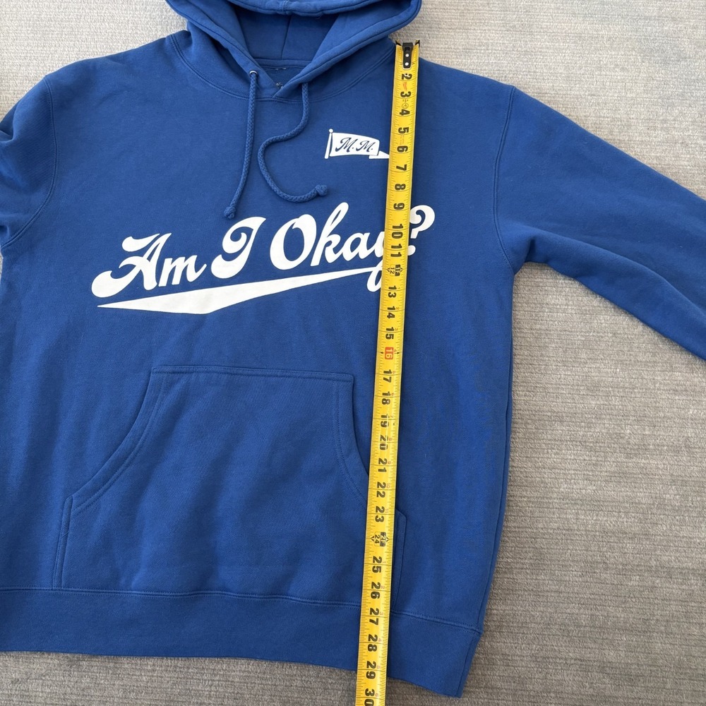 Megan Moroney Hoodie Unisex Large Blue Am I Okay? Pullover Graphic Sweatshirt - Picture 5 of 8